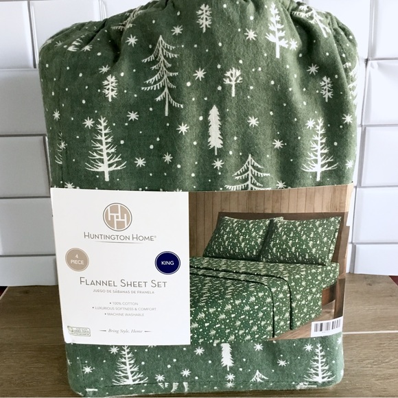 Huntington Home Bedding Nwt Twin Flannel Sheet Set 4 Piece Holiday